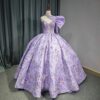 one shoulder purple gown 1432-05