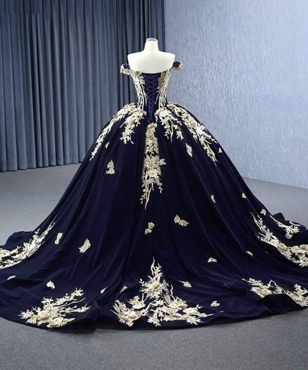 dark blue wedding dress 1444-05