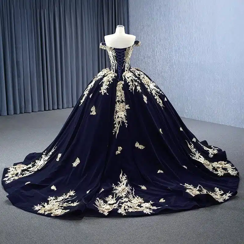 dark blue wedding dress 1444-05