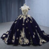dark blue wedding dress 1444-06