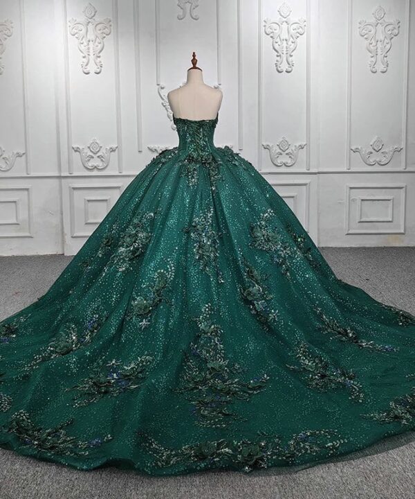 emerald green wedding dress 1440-01