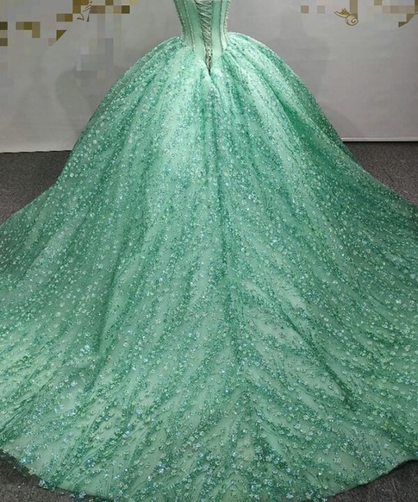 green gown for wedding 1435-01