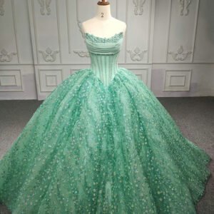green gown for wedding 1435-05