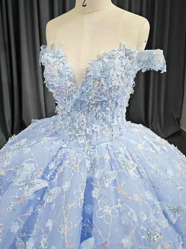 light blue princess ball gown 1436-01