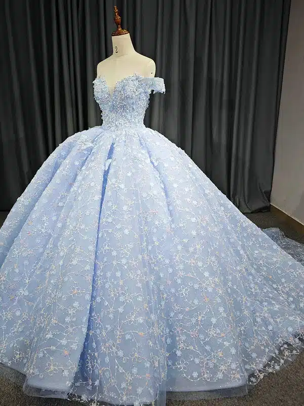 light blue princess ball gown 1436-04