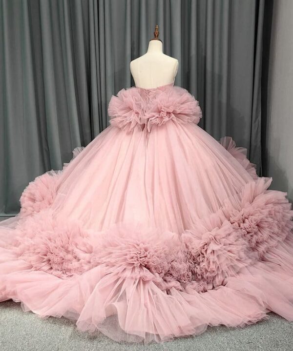 pink ball gown prom dress 1439-05