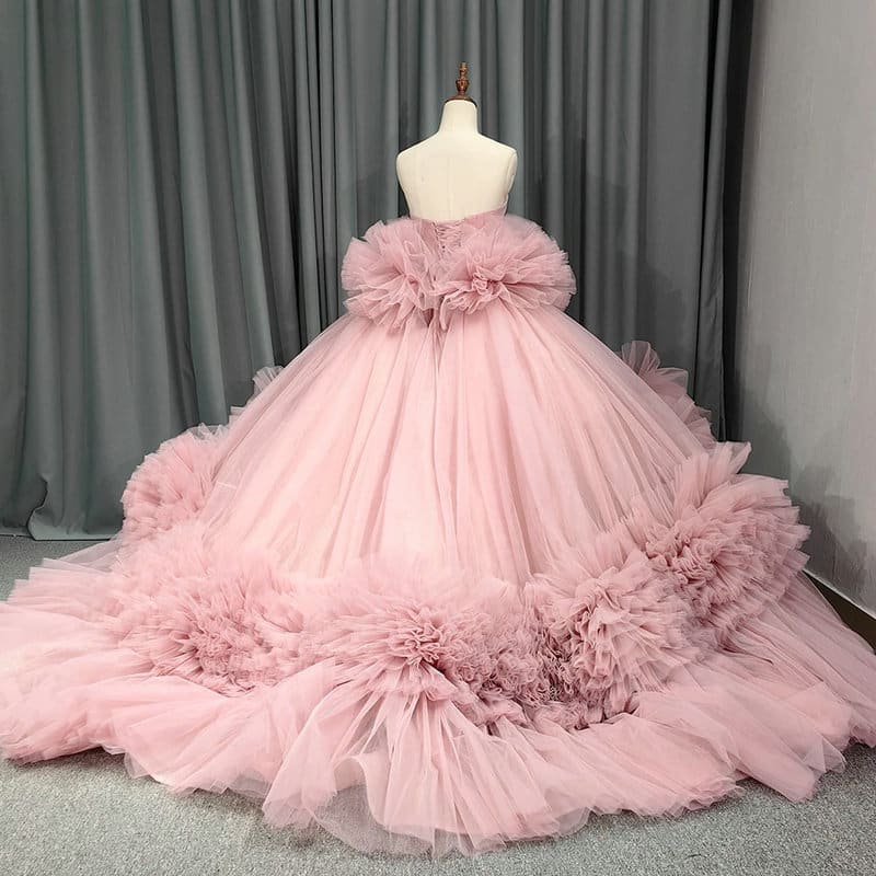 pink ball gown prom dress 1439-05
