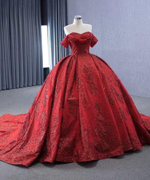 red wedding dresses for bride 1437-03