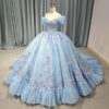 dusty blue wedding dress 1459-05