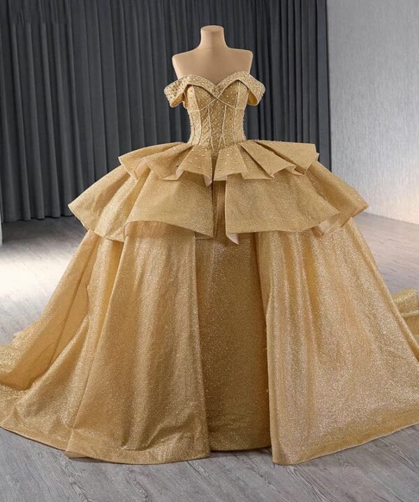 gold quinceanera dresses 1455-05