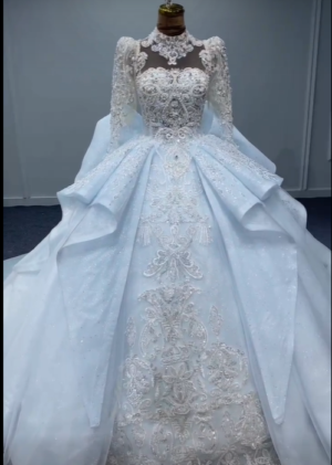 power blue wedding dress 1445-004