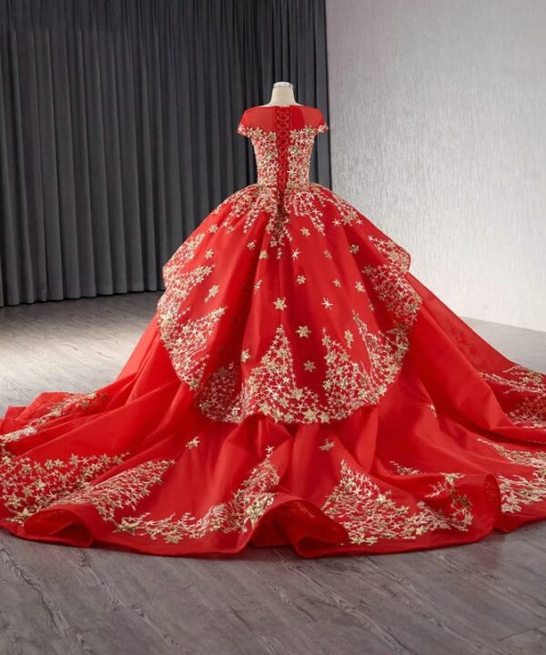 red and gold quinceanera dresses 1457-01