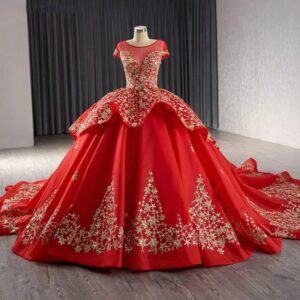 red and gold quinceanera dresses 1457-05