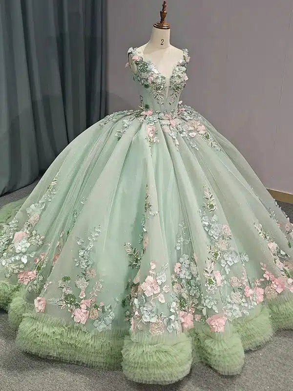 sage green wedding dress 1453-02