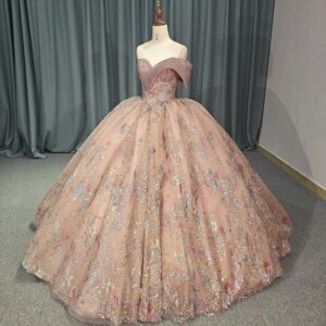 pink ball gown prom dress 1469- 5