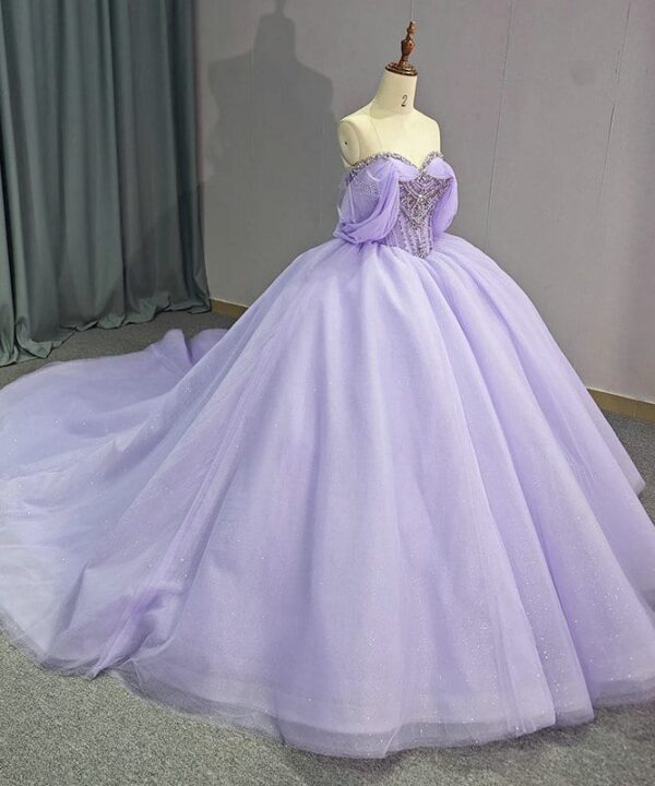 purple plus size wedding dress 1466- 2