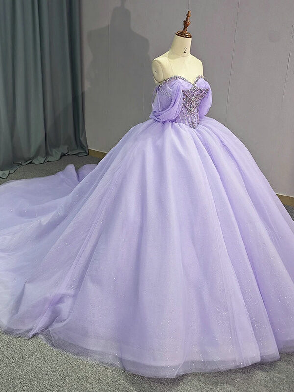purple plus size wedding dress 1466- 2