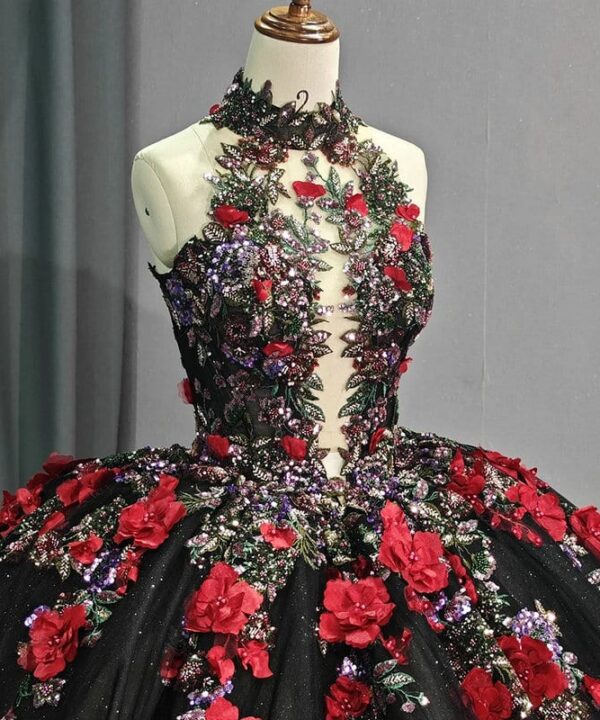 red and black wedding dress 1467- 3