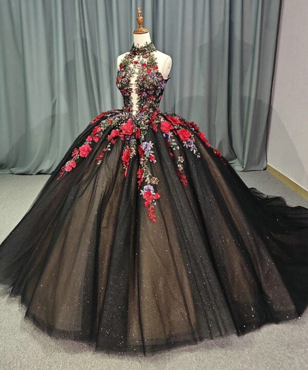 red and black wedding dress 1467- 5