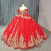 red and gold quinceanera dresses 1459- 5