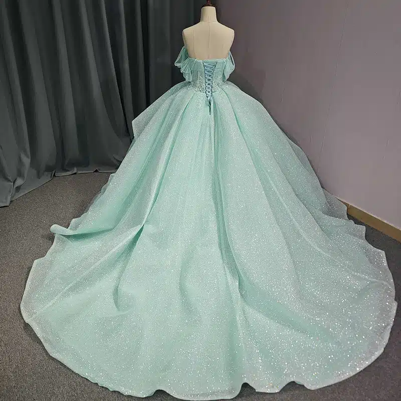 light green wedding dress 1481-01