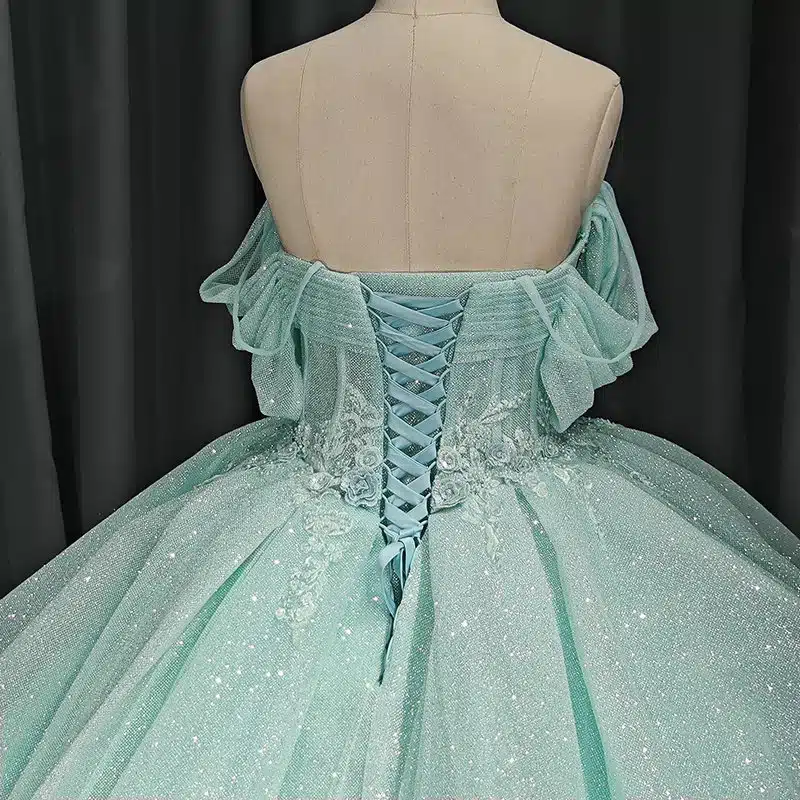 light green wedding dress 1481-04