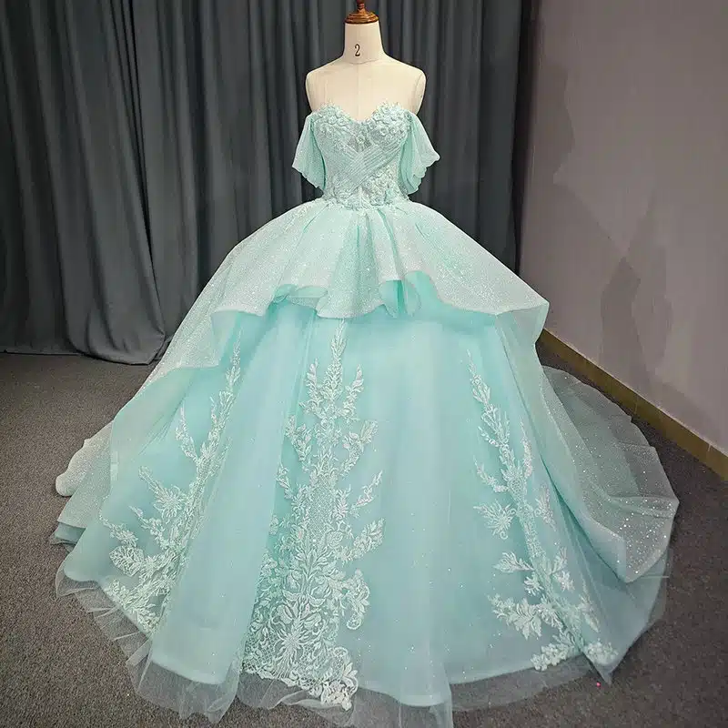 light green wedding dress 1481-05
