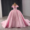 pink satin wedding dress 1487-05