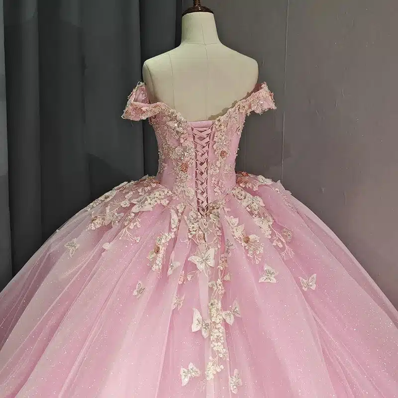 pink wedding dress plus size 1484-04