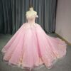 pink wedding dress plus size 1484-05