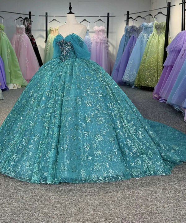 cyan quinceanera dresses 1493-02
