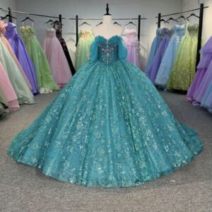 cyan quinceanera dresses 1493-05