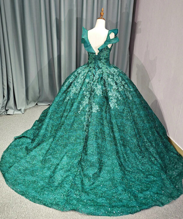 emerald green dress 1489-01
