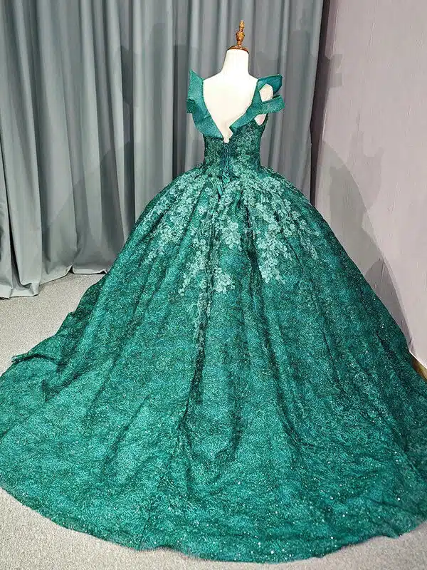 emerald green dress 1489-01