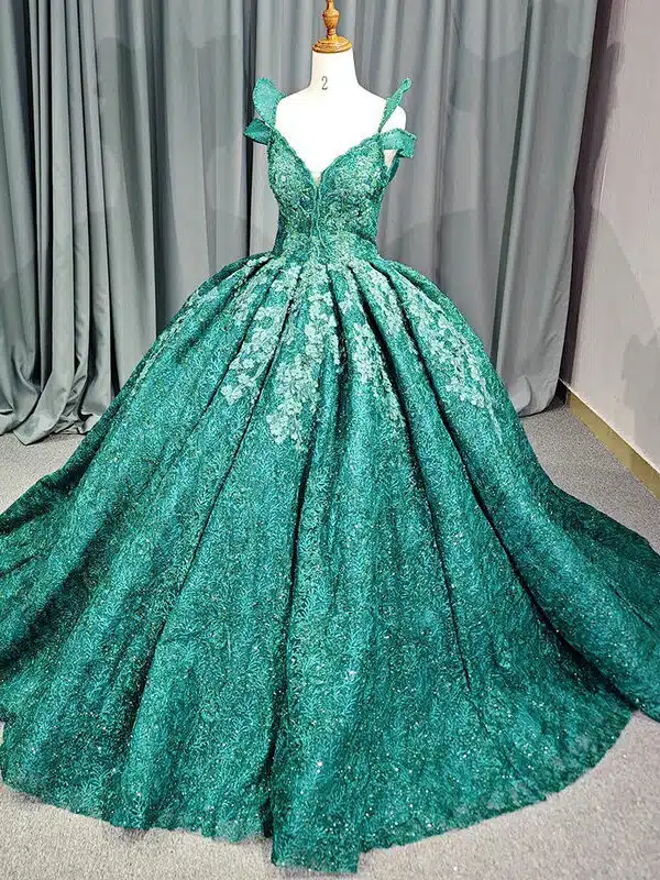 emerald green dress 1489-05