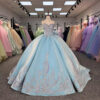 light blue wedding gown 1505-05