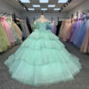 mint green evening gown 1508-06