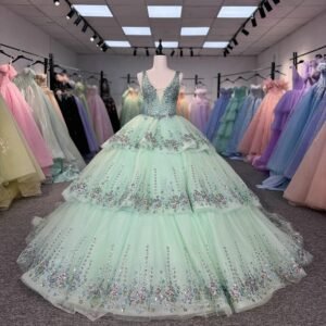 mint green wedding dress 1503-06