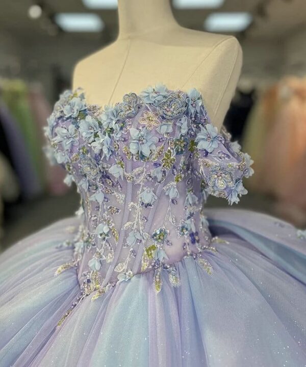 purple and blue wedding dress 1507-06
