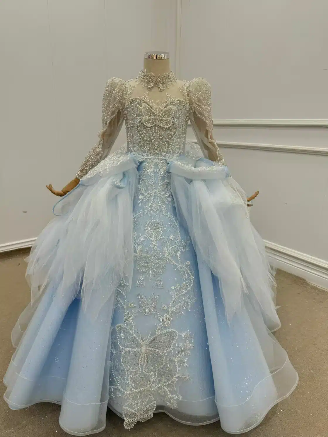 blue flower girl dress 202211-01