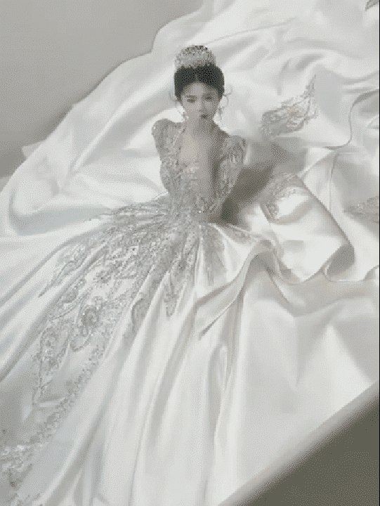 Satin ball gown wedding dress 2213(3)