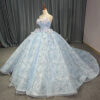blue quinceanera dresses with flowers1533-02