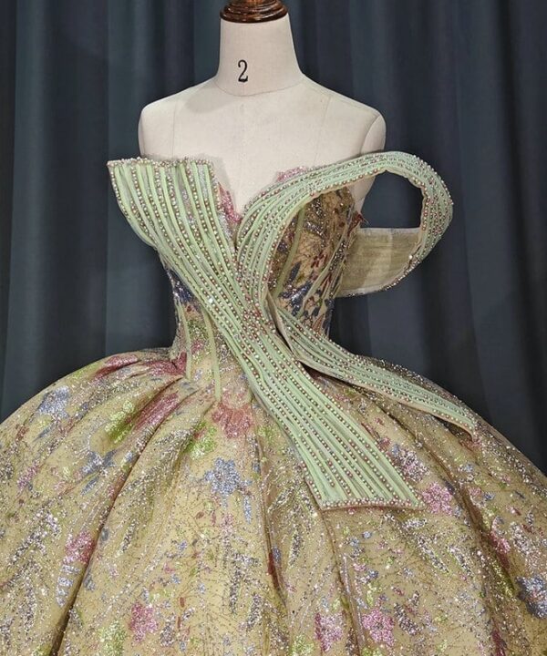 golden wedding dress 1527-03