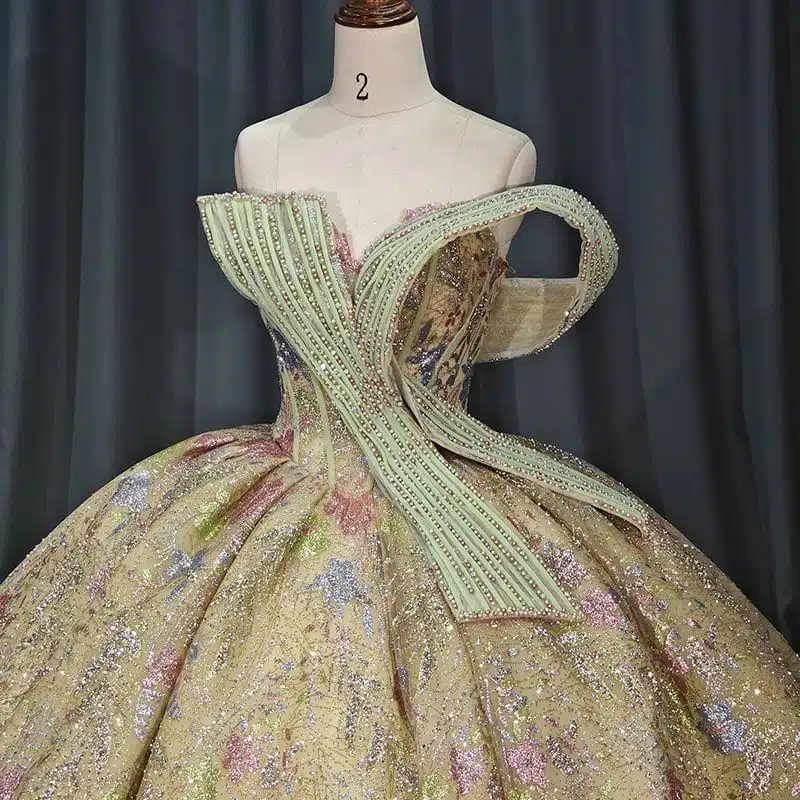 golden wedding dress 1527-03