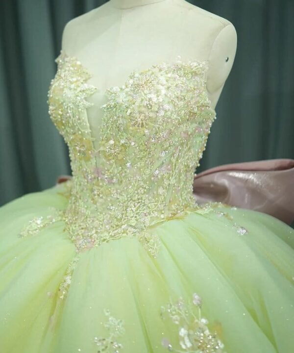 green and pink quinceanera dresses 1531-03