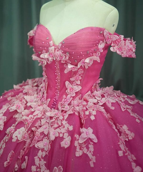 hot pink wedding dress 1516-05