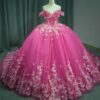 hot pink wedding dress 1516-06