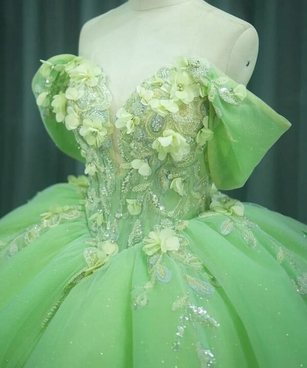 light green wedding dress 1529-03