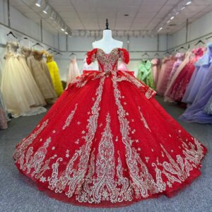 red and gold quinceanera dresses1513-04