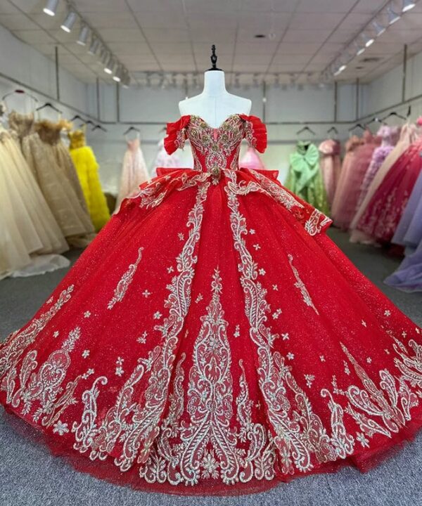 red and gold quinceanera dresses1513-04